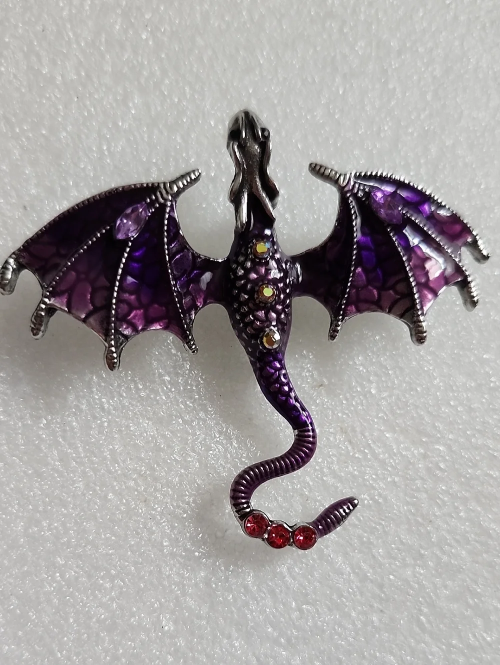 Purple Dragon Wing Brooch Jewelry Pin